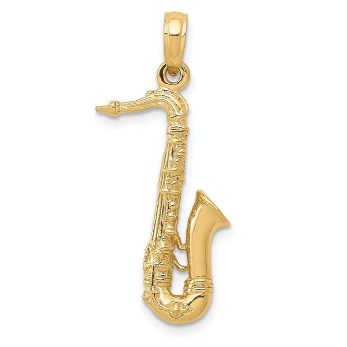 14K Solid Polished 3-D Saxophone Charm-C2276