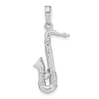 14K White Gold Solid Polished 3-D Saxophone Charm-C2276W