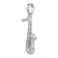 14K White Gold Solid Polished 3-D Saxophone Charm-C2276W