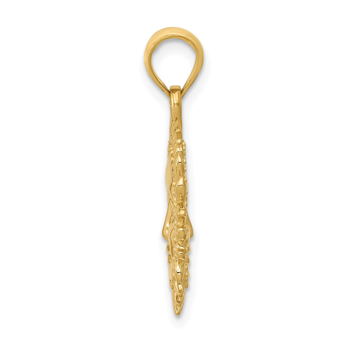 14k Solid Polished Reversible Sun Pendant-C2282