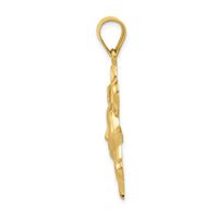 14k Satin and Polished Sun Pendant-C2283