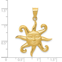 14k Satin and Polished Sun Pendant-C2283