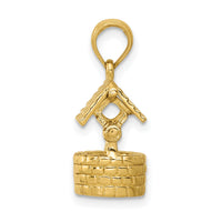 14k Polished 3-D Moveable Wishing Well Charm-C2335