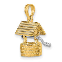 14k Polished 3-D Moveable Wishing Well Charm-C2335