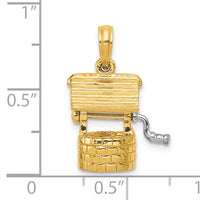 14k Polished 3-D Moveable Wishing Well Charm-C2335