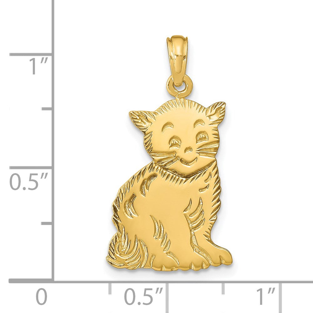 14k Polished Cat Charm-C2358