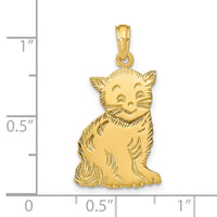 14k Polished Cat Charm-C2358