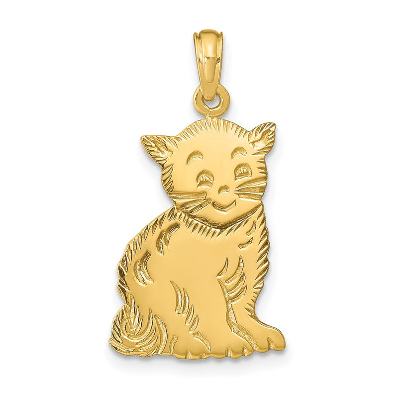 14k Polished Cat Charm-C2358