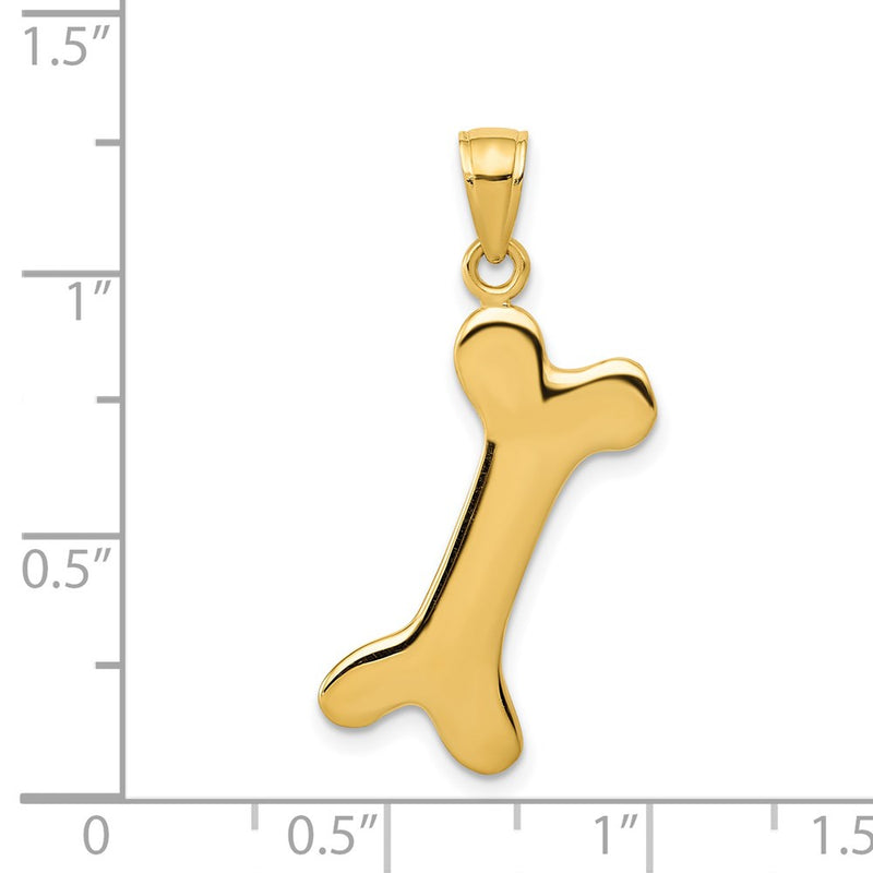 14k Solid Polished Dog Bone Charm-C2361