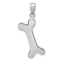 14k White Gold Solid Polished Dog Bone Charm-C2361W