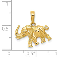 14k Polished 3-D Elephant Pendant-C2365