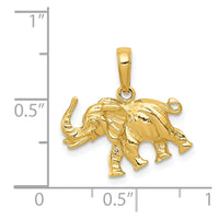 14k Polished 3-D Elephant Pendant-C2365