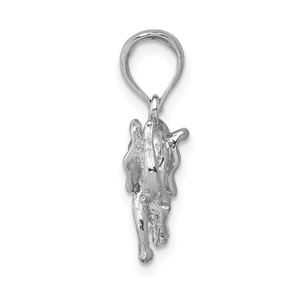 14k White Gold Polished 3-D Elephant Pendant-C2365W