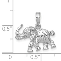 14k White Gold Polished 3-D Elephant Pendant-C2365W