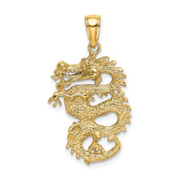 14k Solid 3-D Dragon Pendant-C2375