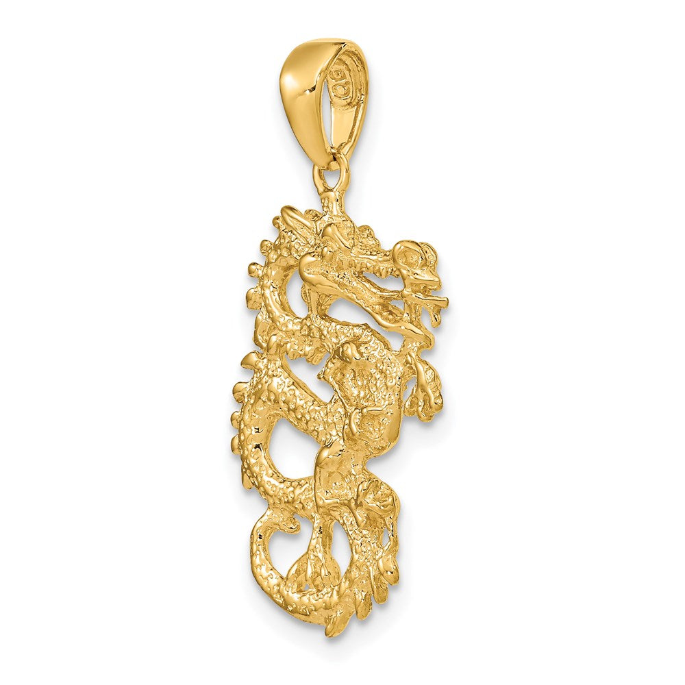 14k Solid 3-D Dragon Pendant-C2375