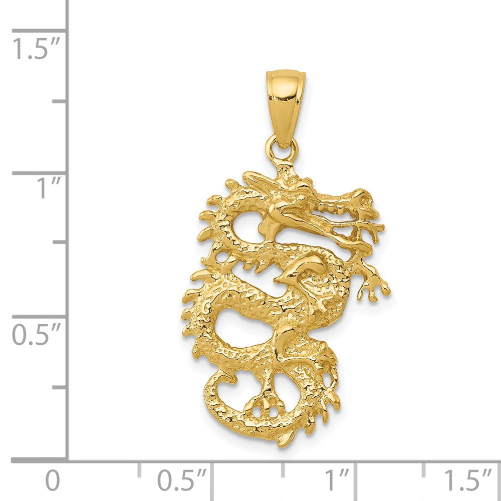 14k Solid 3-D Dragon Pendant-C2375