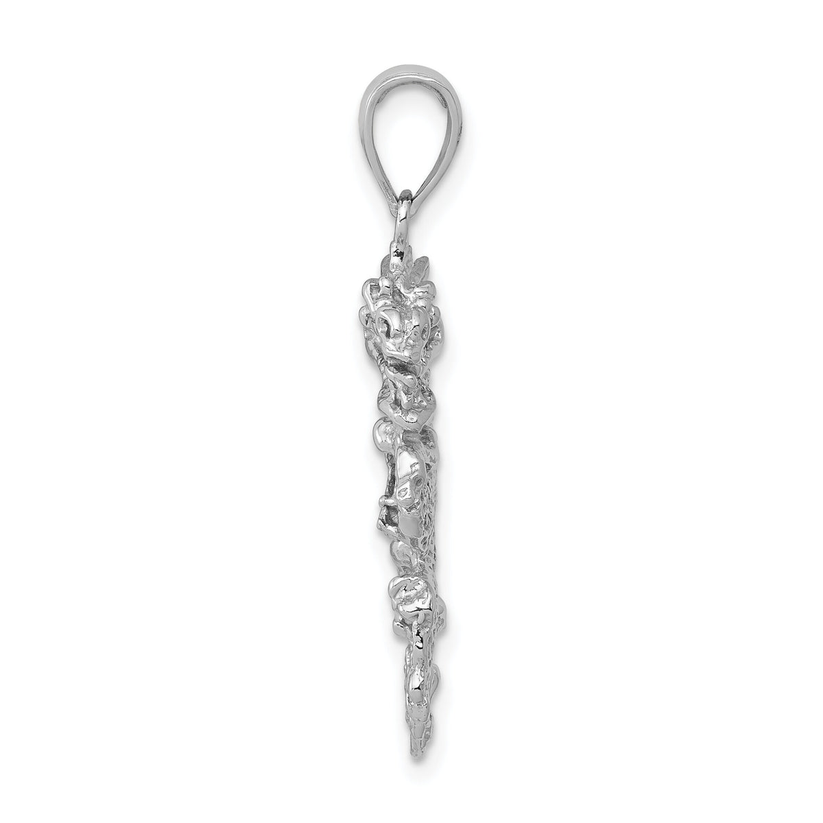 14K White Gold 3-D Dragon Charm-C2375W