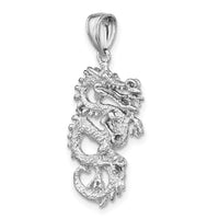 14K White Gold 3-D Dragon Charm-C2375W