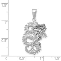14K White Gold 3-D Dragon Charm-C2375W