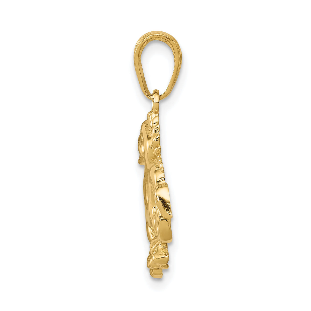 14k Solid Polished Dragon Pendant-C2379