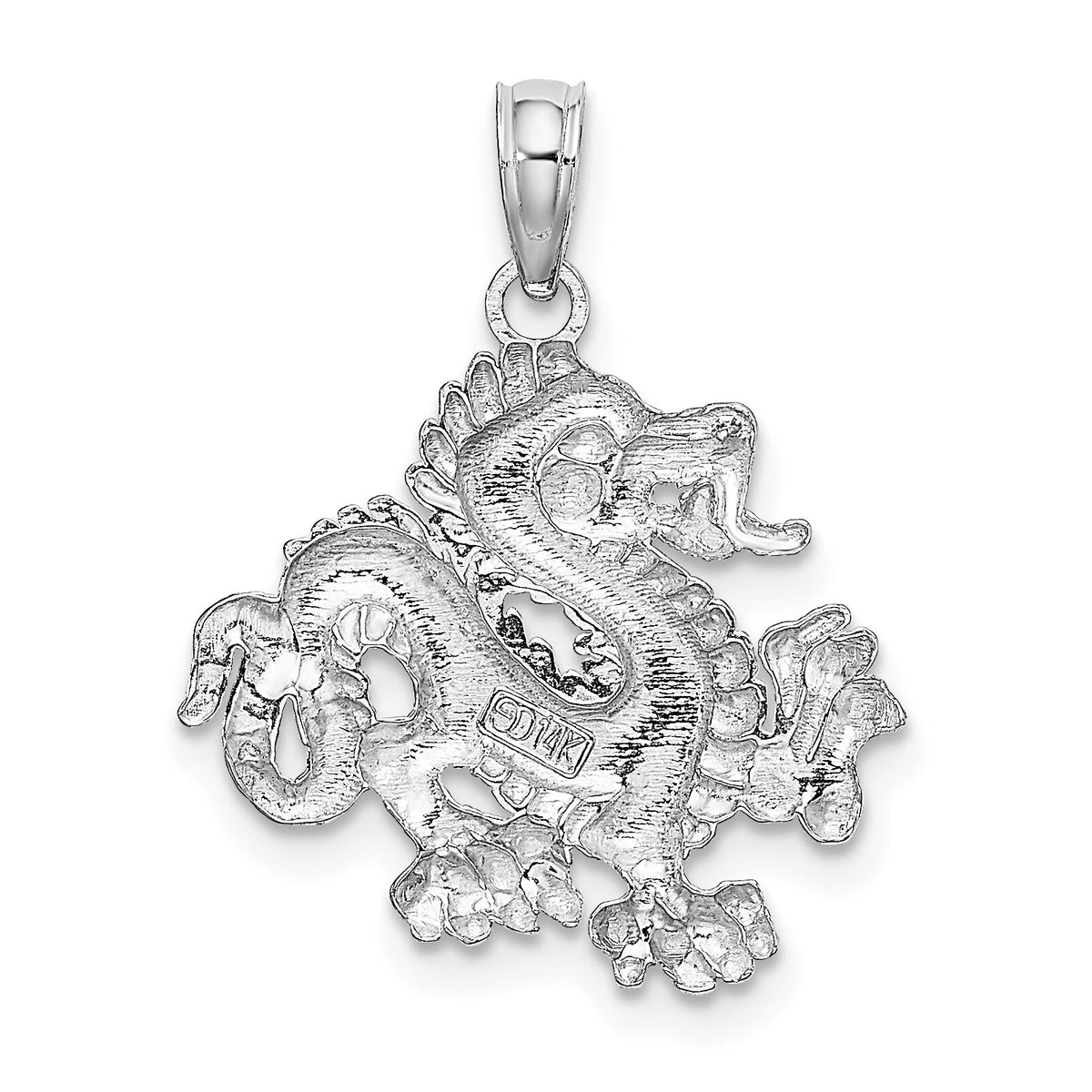 14K White Gold Small Dragon Charm-C2379W