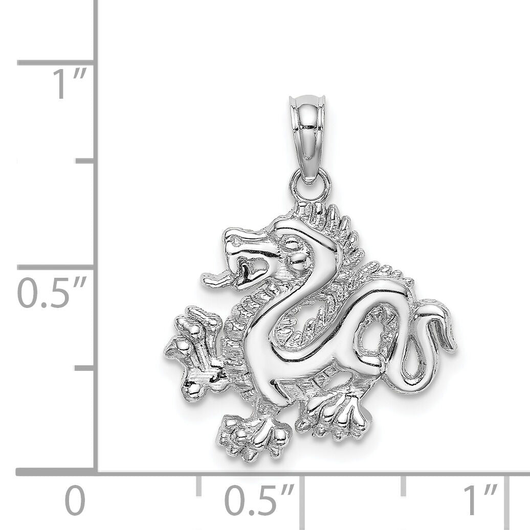 14K White Gold Small Dragon Charm-C2379W