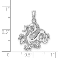 14K White Gold Small Dragon Charm-C2379W