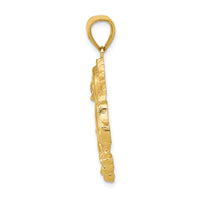 14k Solid Polished Dragon Pendant-C2380