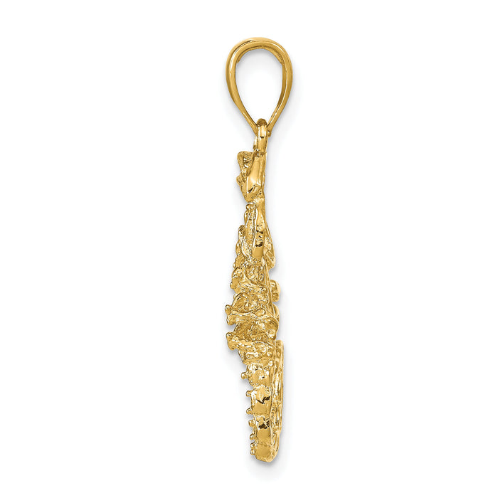 14k Solid Polished Open-Backed Scorpion Pendant-C2383