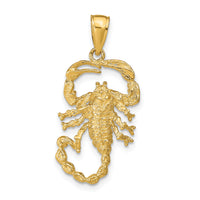14k Solid Polished Open-Backed Scorpion Pendant-C2383
