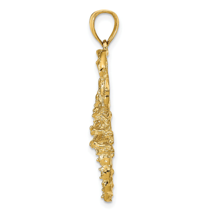14k Solid Polished Open-Backed Scorpion Pendant-C2384
