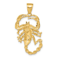 14k Solid Polished Open-Backed Scorpion Pendant-C2384
