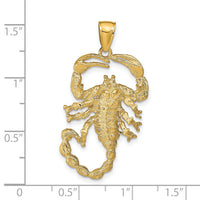 14k Solid Polished Open-Backed Scorpion Pendant-C2384