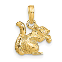 14k Solid 3-D Squirrel with Nut Charm-C2392
