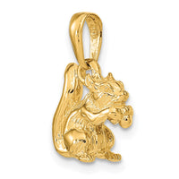 14k Solid 3-D Squirrel with Nut Charm-C2392