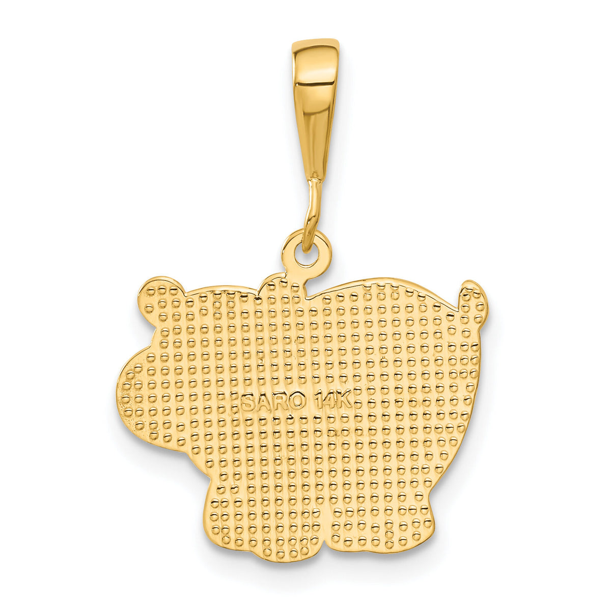 14k Polished Hippo Pendant-C2393