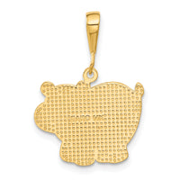 14k Polished Hippo Pendant-C2393