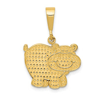 14k Polished Hippo Pendant-C2393