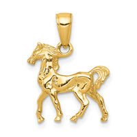 14k Solid Polished 3-D Horse Charm-C2400