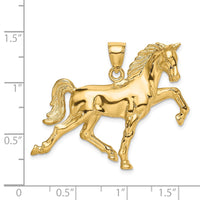 14k Hollow Polished 3-D Horse Charm-C2411