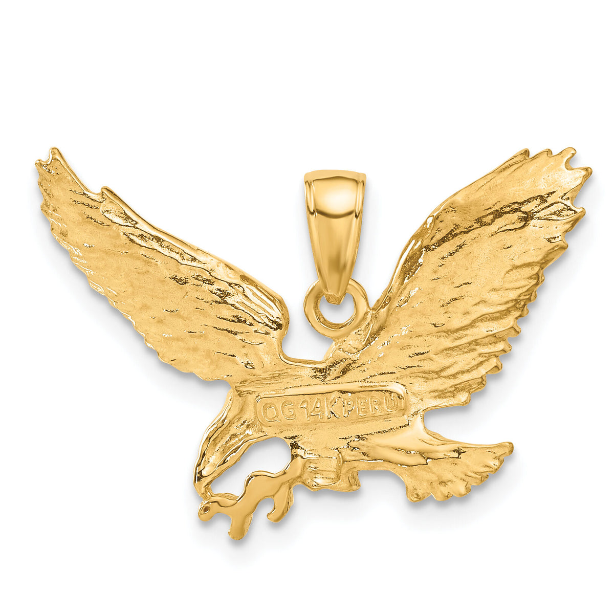 14k Solid Polished Eagle Pendant-C2425