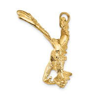 14k Solid Polished Eagle Pendant-C2430