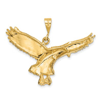 14k Solid Polished Eagle Pendant-C2435