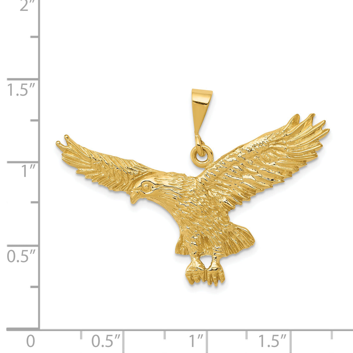 14k Solid Polished Eagle Pendant-C2435