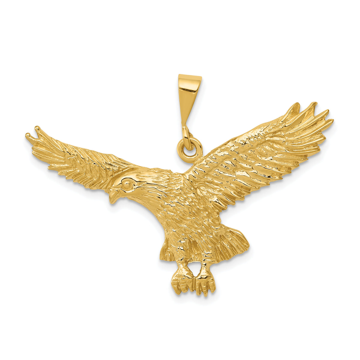 14k Solid Polished Eagle Pendant-C2435
