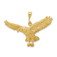 14k Solid Polished Eagle Pendant-C2435
