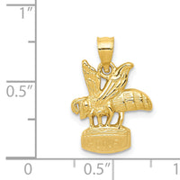 14k  Bee on HONEY Jar Pendant-C2444