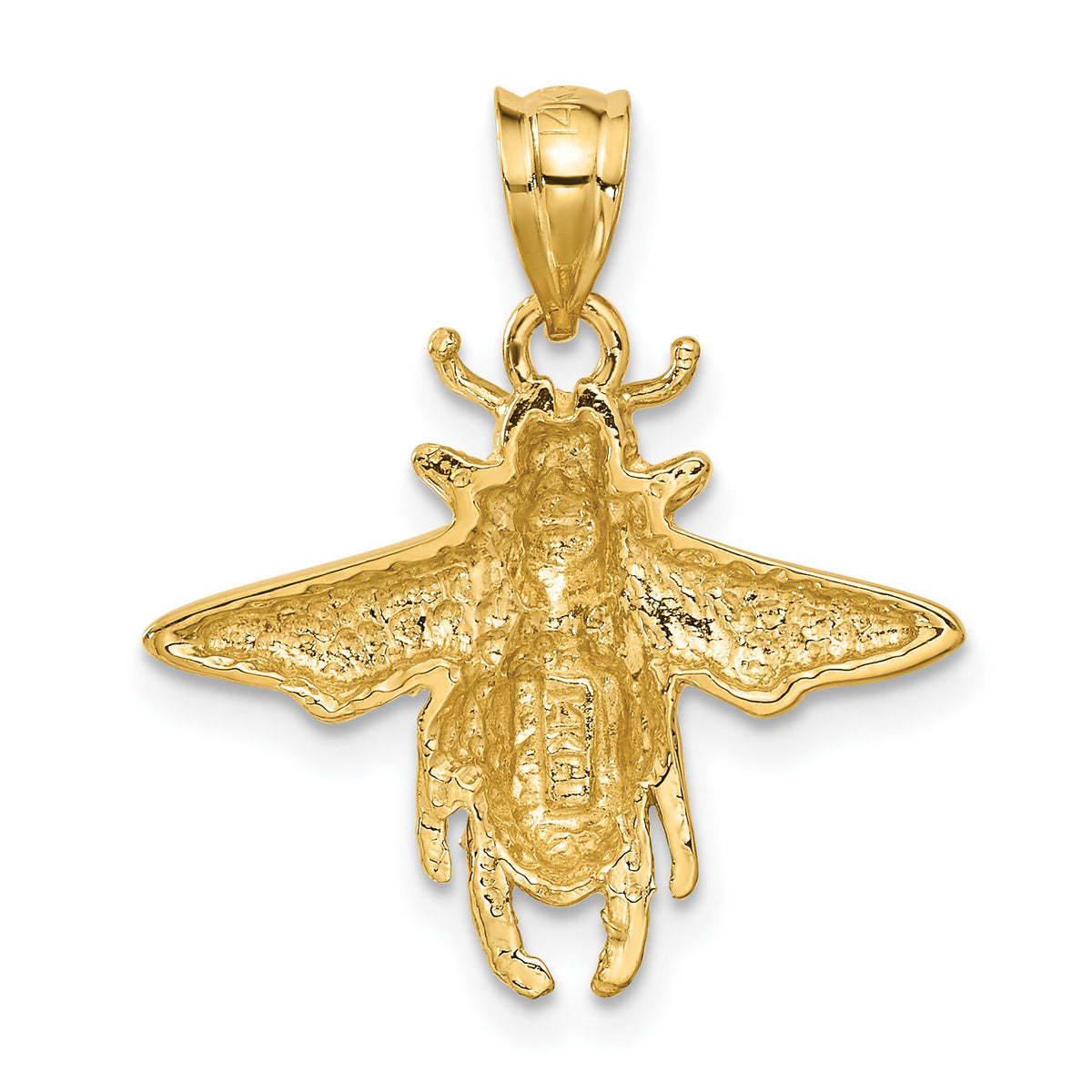 14k Solid Open-Backed Bee Pendant-C2445