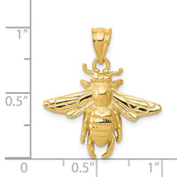 14k Solid Open-Backed Bee Pendant-C2445